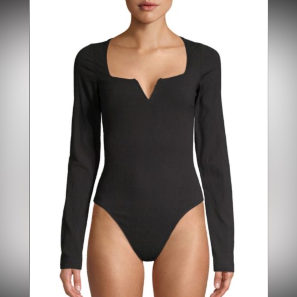 FINAL SALE Free People Zoe Notch-Neck Long-Sleeve Bodysuit - Picture 3 of 14
